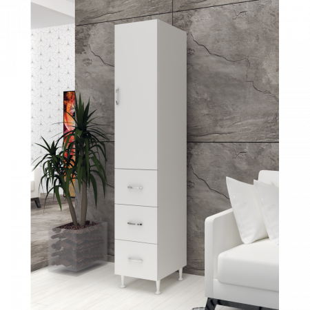 Mobilier baie - Soldat 35 1U/3S, 35x35x180cm, Alb