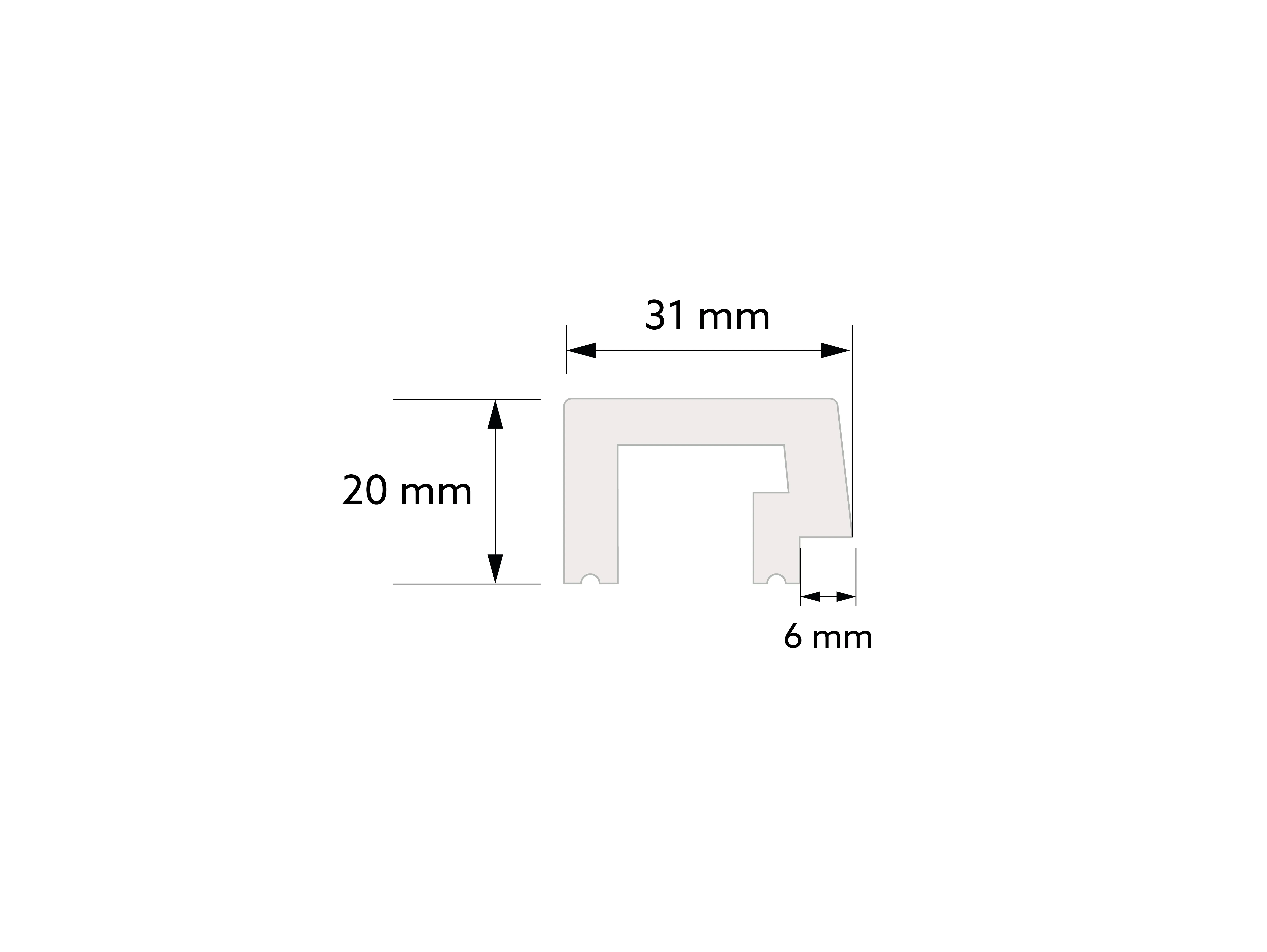 Profil închidere decor lemn Largo stânga [2]