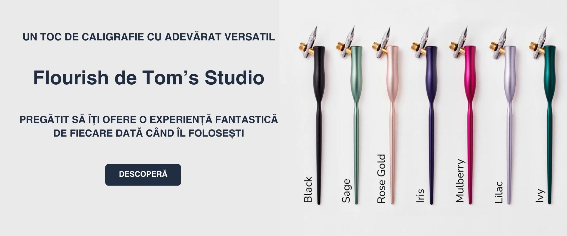 Tocul de caligrafie care m-a cucerit: dragoste la prima scriere cu tocul Flourish de la  Tom’s Studio