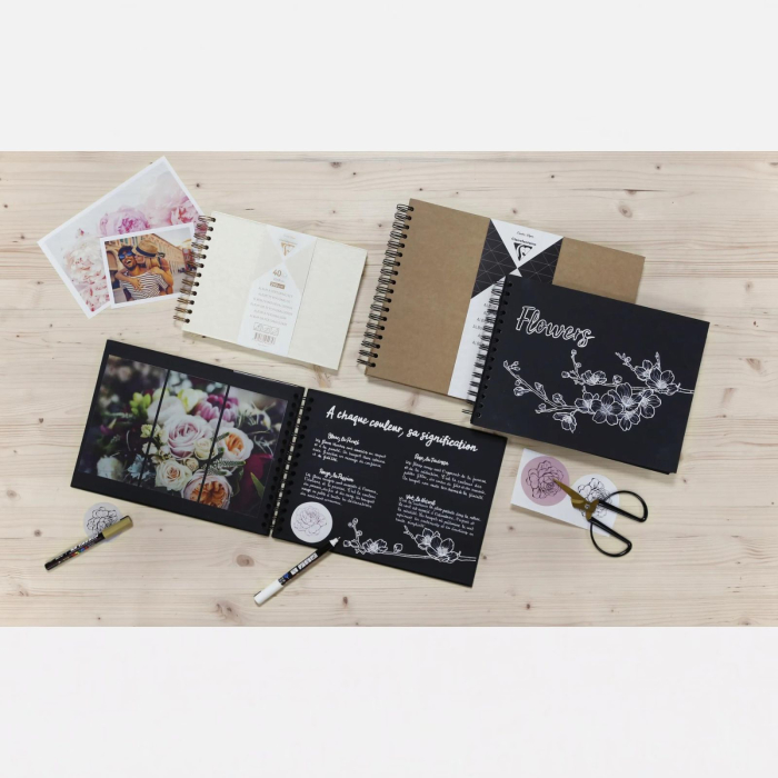 Album pentru personalizat, scrapbooking, DIY, hartie neagra 185g, 27x20 cm [3]