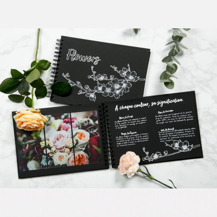 Album pentru personalizat, scrapbooking, DIY, hartie neagra 185g, 27x20 cm [4]