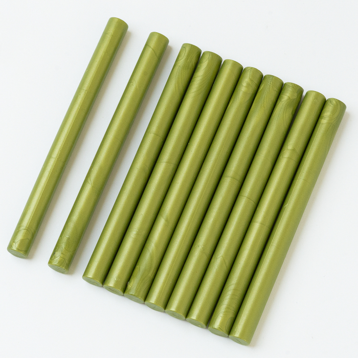 Set 5 batoane de ceara pentru sigilii - Verde mustar [2]