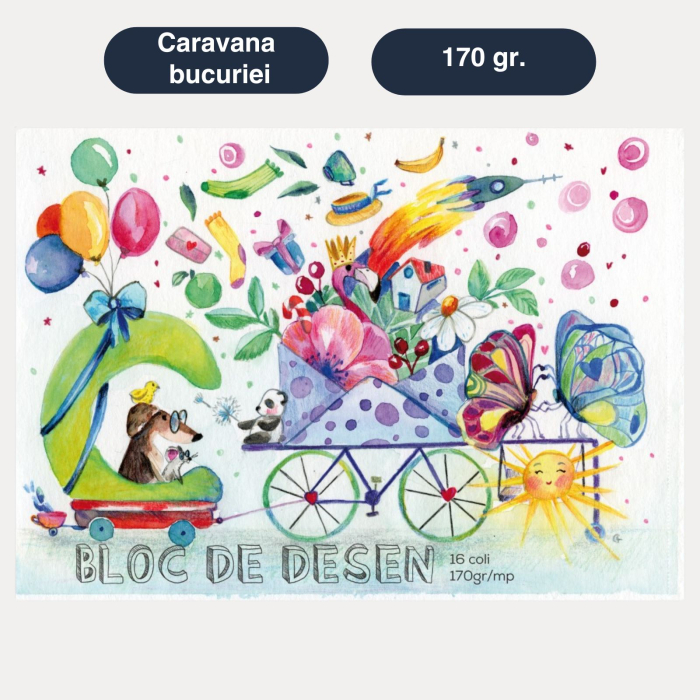 Bloc de desen A4, 16 file, hartie pentru desen, pictura scoala, diverse grosimi [4]