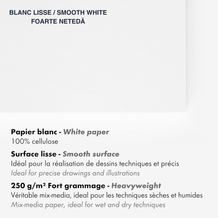 Bloc hartie mix media, multi technique, 4 tipuri hartie alba x 3 foi, 250 g, A4-A3, Paint On - Clairefontaine [7]