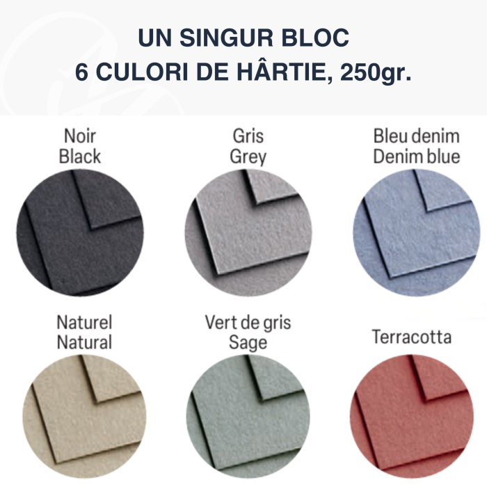 Bloc hartie mix media, multi technique, 6 culori x 4 foi, 250 g, A4-A3, Paint On - Clairefontaine [3]
