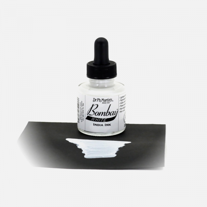 Cerneala caligrafie alba Bombay India Ink White [2]