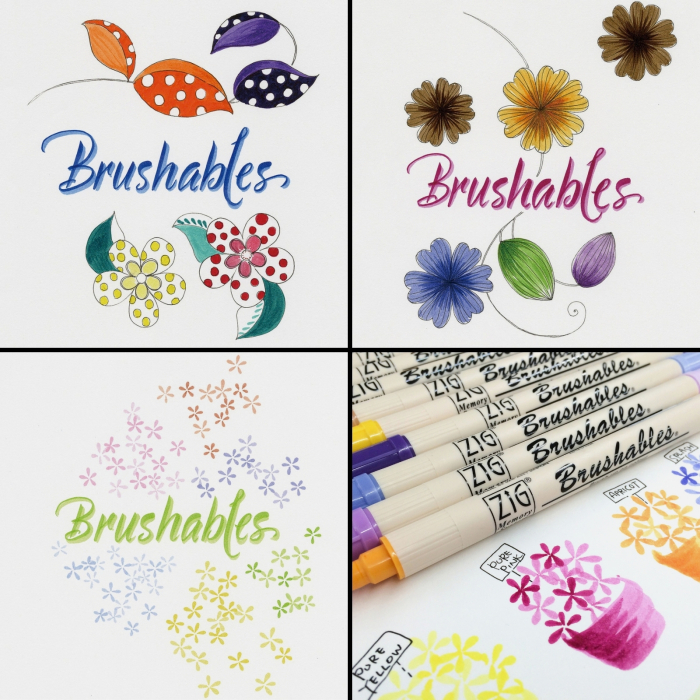 Brush pen Kuretake ZIG Brushables, 2 culori in 1 - Apricot [9]