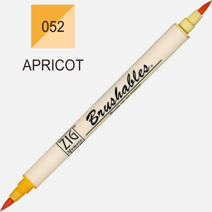 Brush pen Kuretake ZIG Brushables, 2 culori in 1 - Apricot [2]