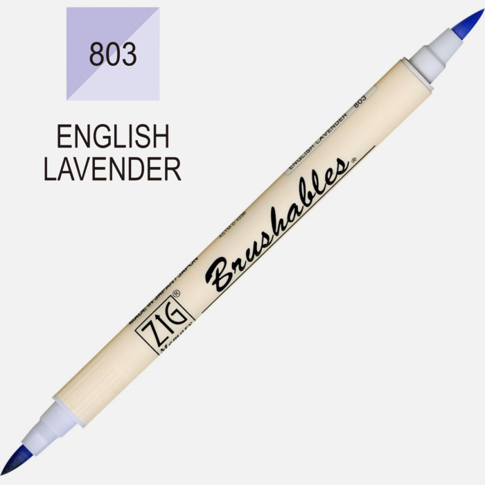 Brush pen Kuretake ZIG Brushables, 2 culori in 1 - English Lavender [2]