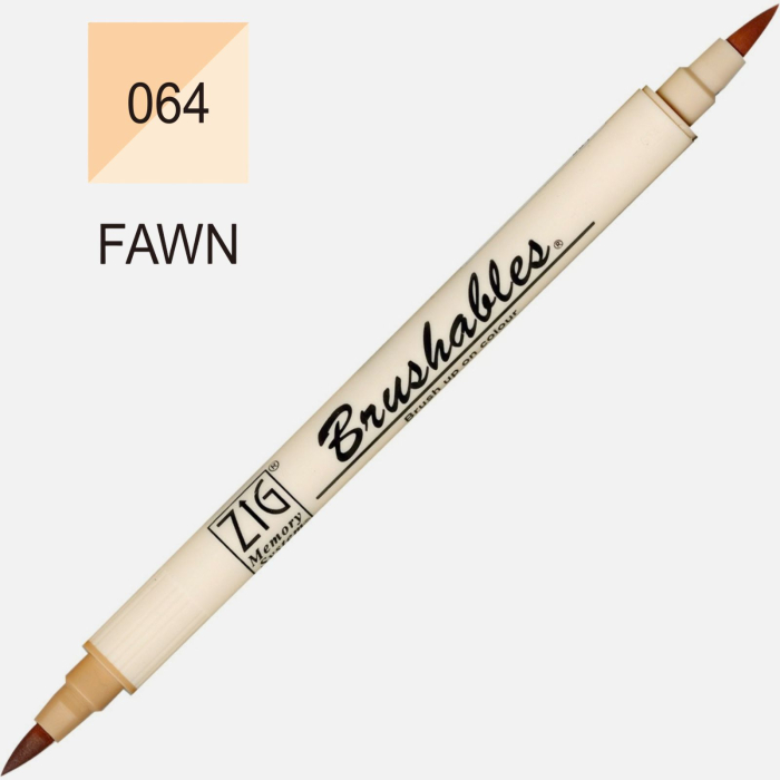 Brush pen Kuretake ZIG Brushables, 2 culori in 1 - Fawn [2]