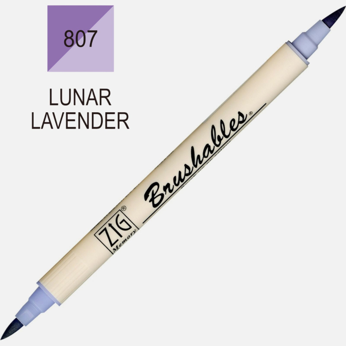 Brush pen Kuretake ZIG Brushables, 2 culori in 1 - Lunar Lavender [2]