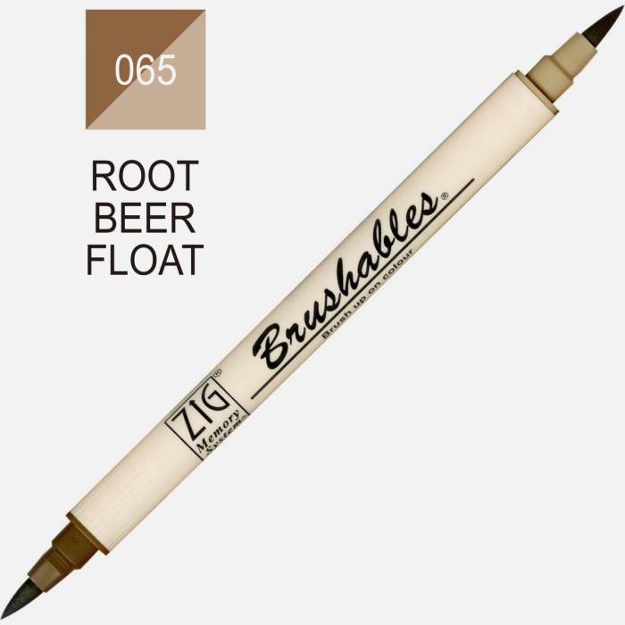 Brush pen Kuretake ZIG Brushables, 2 culori in 1 - Root Beer Float [2]