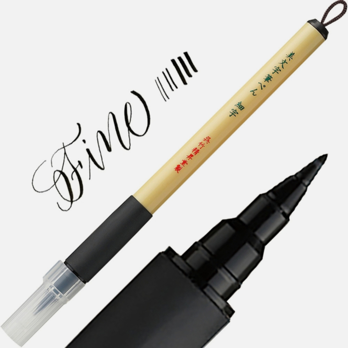 Brush pen negru pentru caligrafie Kuretake Bimoji Fude Pen [8]
