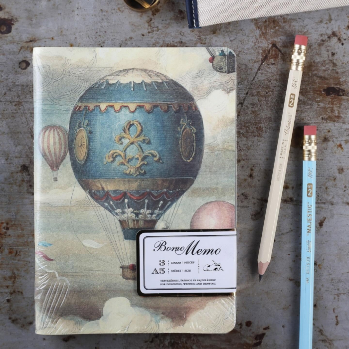Caiet notite Bomo Memo M6, Balloons, A5, hartie ivory 90g/mp, 72 pagini [3]