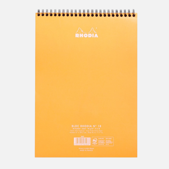 Caiet Rhodia Classic pentru birou, desen tehnic, notite, 80 file, A4, orange - diverse liniaturi [5]