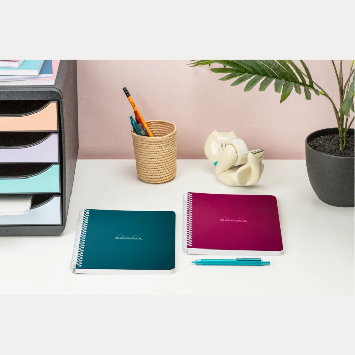 Caiet Rhodia Couleurs violet, Plum, A5 cu spirala, 60 file, hartie fina Clairefontaine 80 g/mp [4]