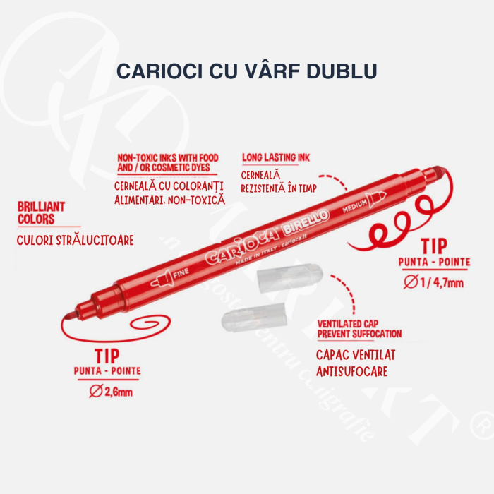 Carioci cu varf dublu (subtire si gros), Carioca Birello, diverse culori [3]