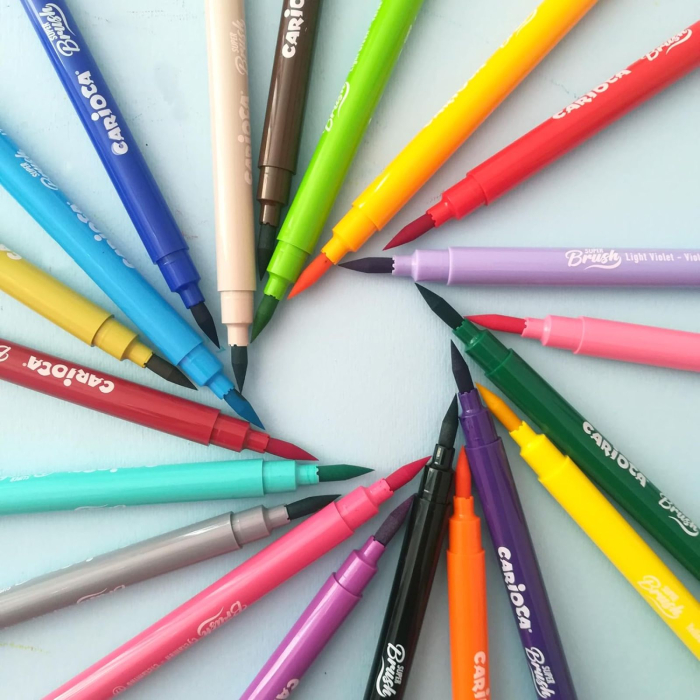 Carioci cu varf tip pensula, brush pens pentru desen si caligrafie, lavabile, Carioca Super Brush [7]