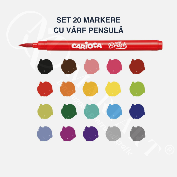 Carioci cu varf tip pensula, brush pens pentru desen si caligrafie, lavabile, Carioca Super Brush [4]
