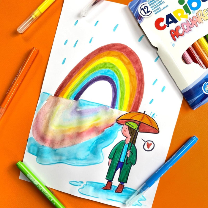 Carioci cu varf tip pensula, set 12 culori Aquarell Carioca pentru desen și pictura [4]