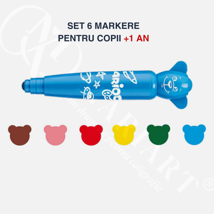 Carioci lavabile pentru copii 1 an, non-toxice, usor de curatat de pe piele si haine, Carioca Baby [2]