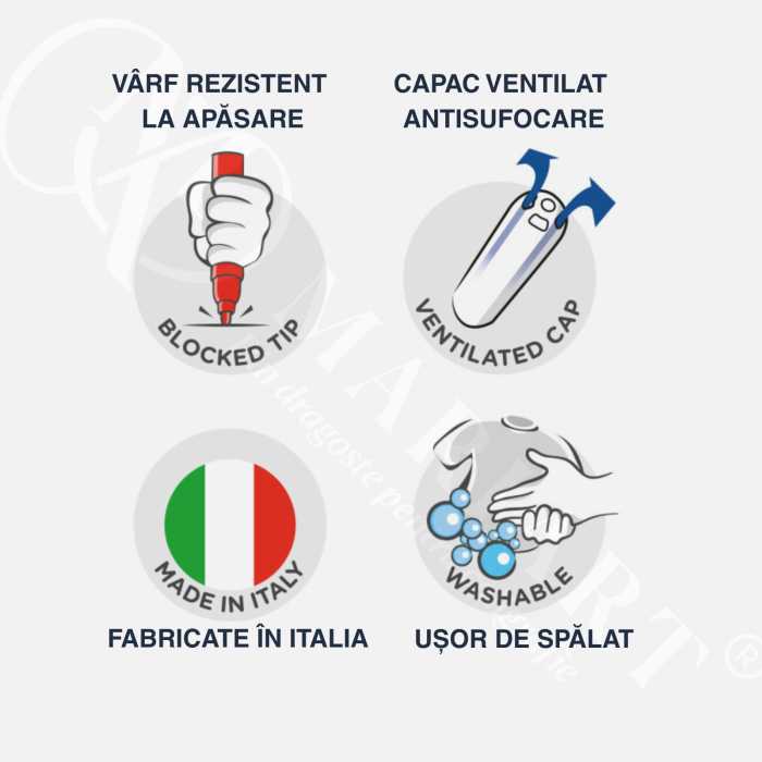 Carioci parfumate Carioca Perfume 12 culori lavabile cu arome fructate, carioci senzoriale pentru copii [3]