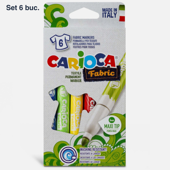 Carioci textile permanente pentru personalizat haine, rezistente la spalare, Carioca Fabric [2]