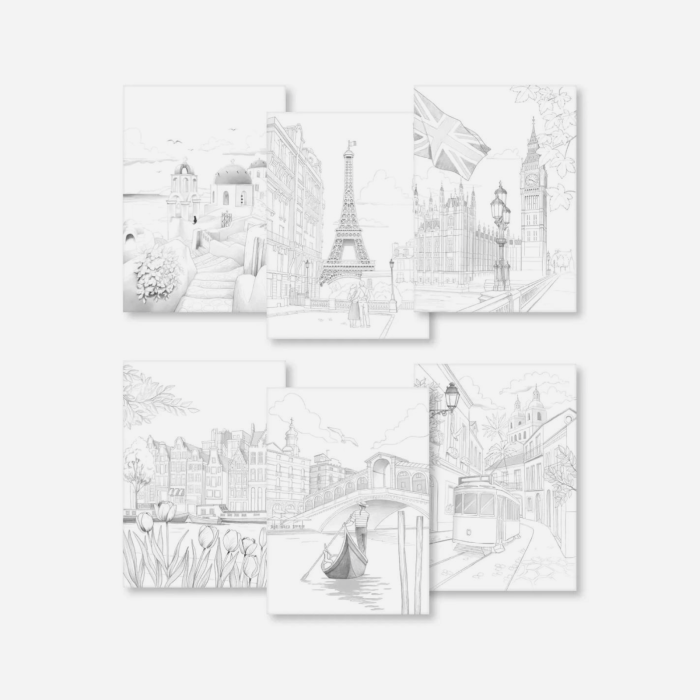 Carte de colorat orase turistice, multi-techniques, Clairefontaine, A4, 250g [2]