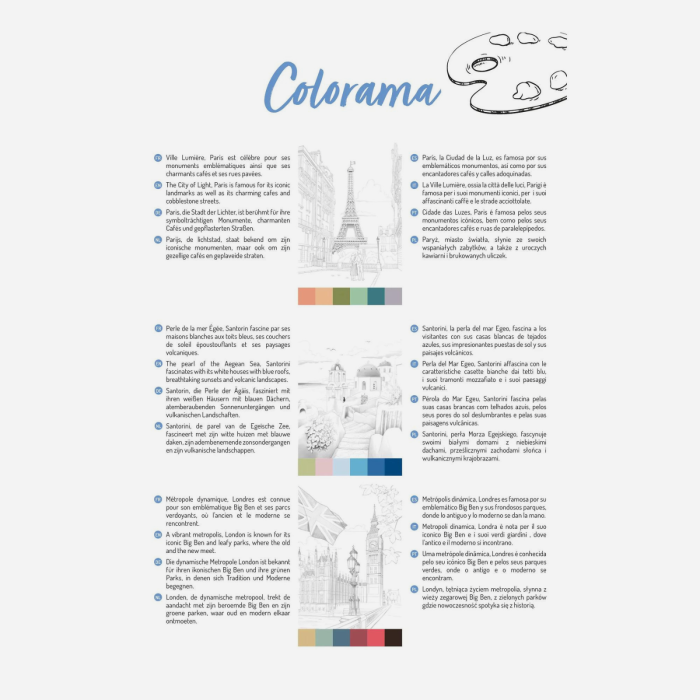 Carte de colorat orase turistice, multi-techniques, Clairefontaine, A4, 250g [5]