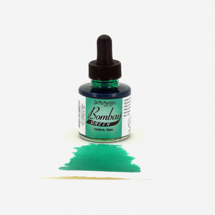 Cerneala verde caligrafie - Bombay India Ink Green (4BY) [2]