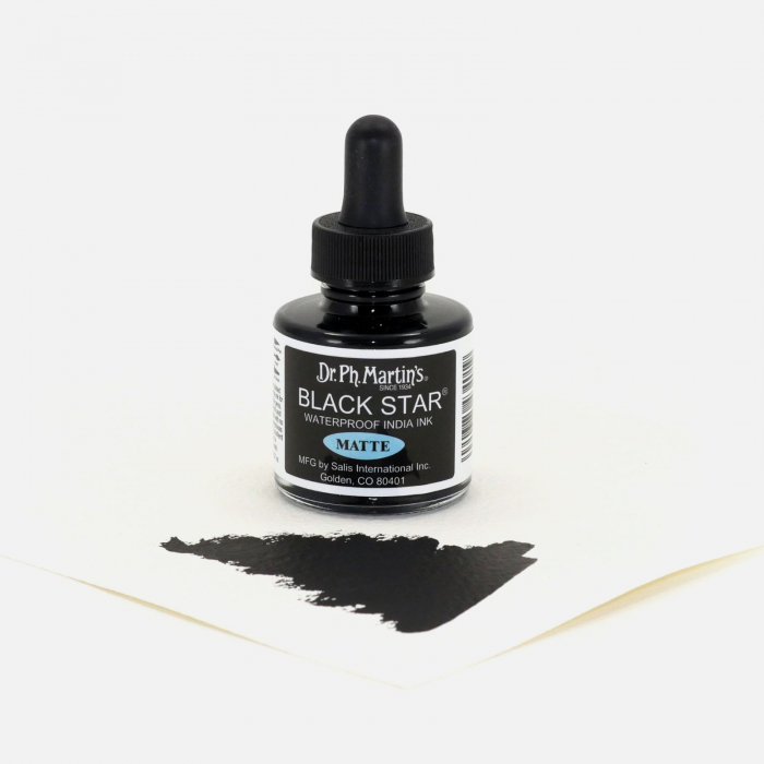 Cerneala neagra mata - Black Star Matte India [2]