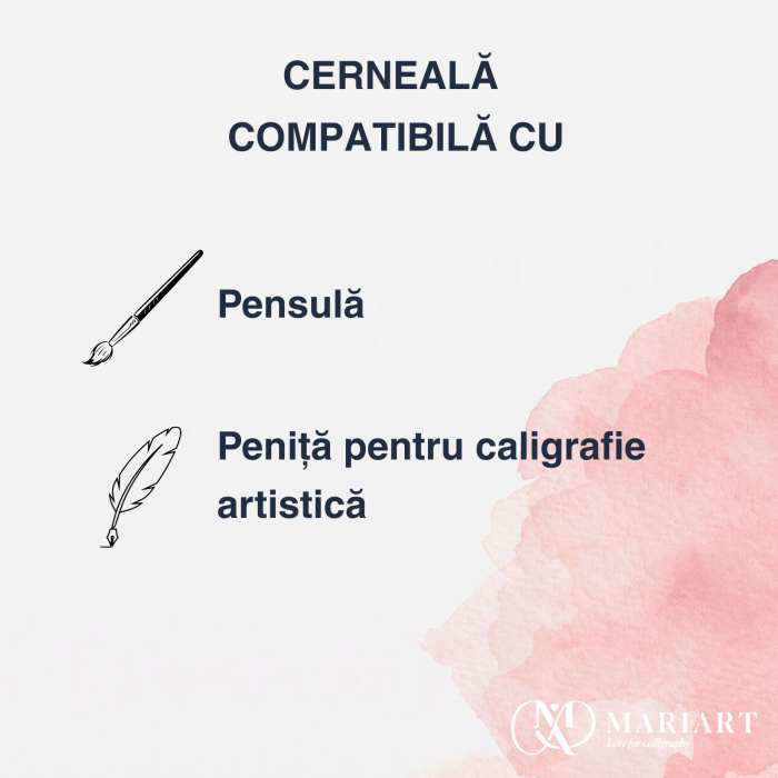 Cerneala neagra caligrafie artistica, Encre de Chine, Jacques Herbin, 50 ml [3]