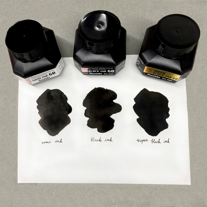 Cerneala neagra cu uscare rapida caligrafie si desen, Kuretake Black Ink, 60 ml [2]