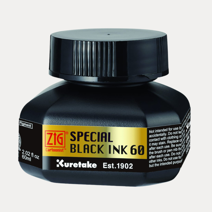 Cerneala neagra mata caligrafie si desen, Kuretake Special Black Ink, 60 ml [2]