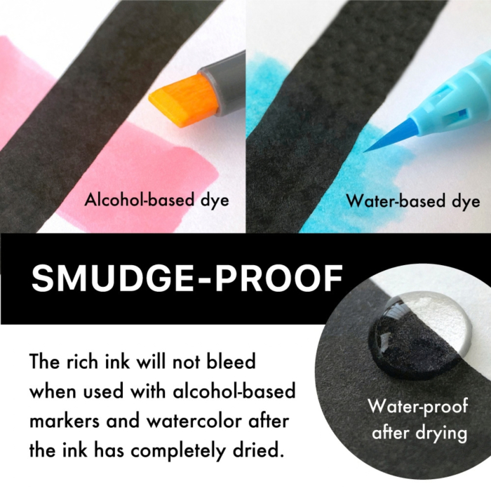 Cerneala neagra mata caligrafie si desen, Kuretake Special Black Ink, 60 ml [5]