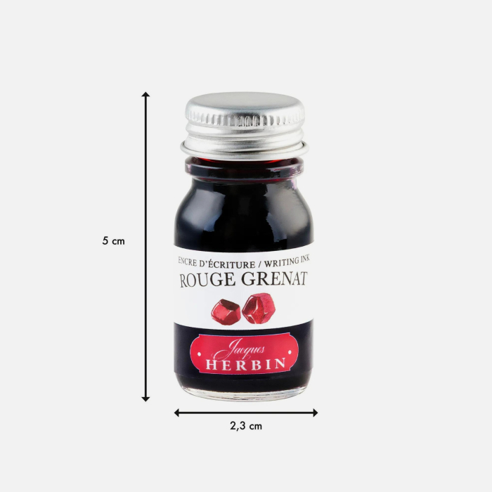 Cerneala rosie pentru stilou Jacques Herbin Rouge Grenat (Garnet Red) 10 ml - La Perle des Encres [2]