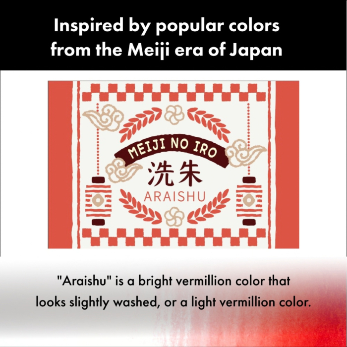 Cerneala rosie pentru stilou Kuretake Ink-Café Meiji No Iro, Araishu, 20 g [2]
