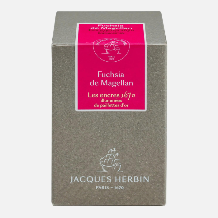 Cerneala sidefata stilou, Jacques Herbin 1670 - Fuchsia de Magellan, 50 ml, Editie aniversara [3]