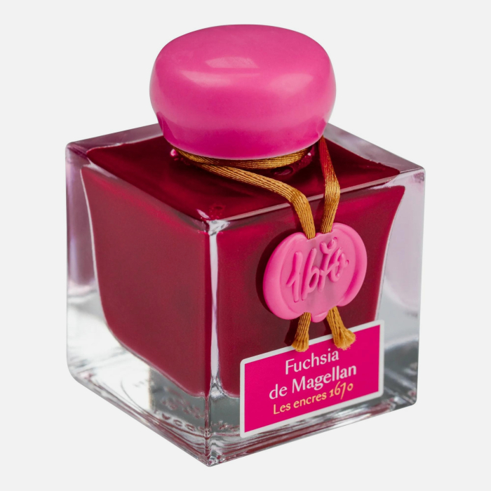 Cerneala sidefata stilou, Jacques Herbin 1670 - Fuchsia de Magellan, 50 ml, Editie aniversara [2]