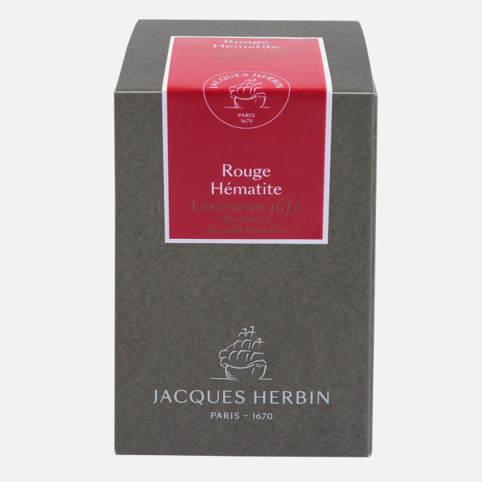 Cerneala sidefata stilou, Jacques Herbin 1670 - Rouge Hematite, 50 ml, Editie aniversara [2]
