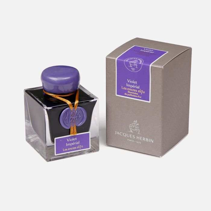 Cerneala sidefata stilou, Jacques Herbin 1670 - Violet imperial, 50 ml, Editie aniversara [2]