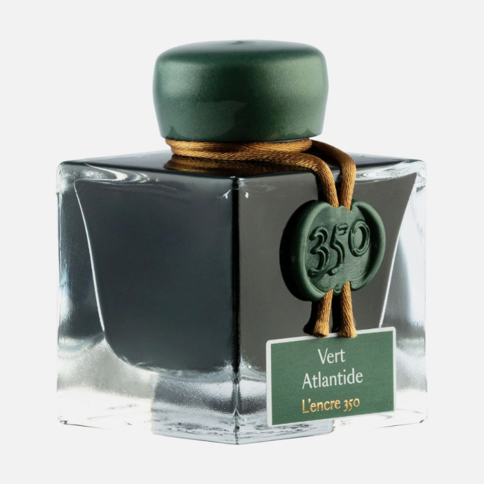 Cerneala sidefata stilou, Jacques Herbin 350  - Vert Atlantide, 50 ml, Editie aniversara [2]