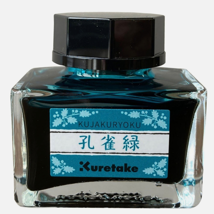 Cerneala turcoaz inchis pentru stilou Kuretake Ink-Café Meiji No Iro, Kujakuryoku, 20 g [4]