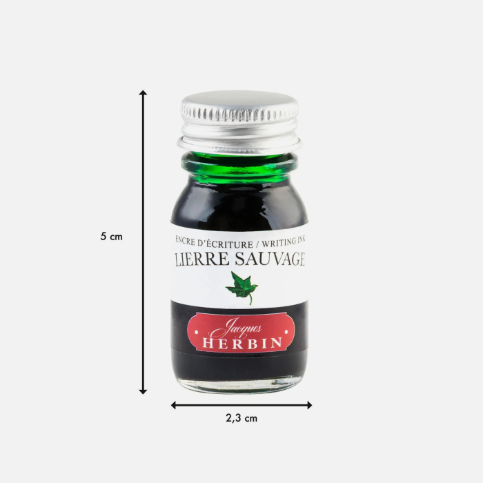 Cerneala verde pentru stilou Jacques Herbin Lierre sauvage (Ivy green) 10 ml - La Perle des Encres [2]