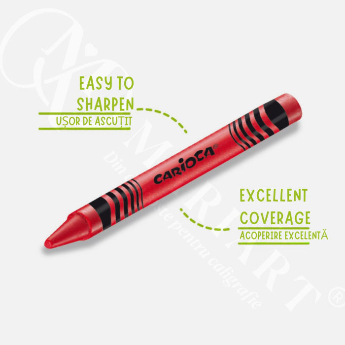 Creioane cerate Carioca, set 12 culori, lavabile, pentru desen si colorat [2]