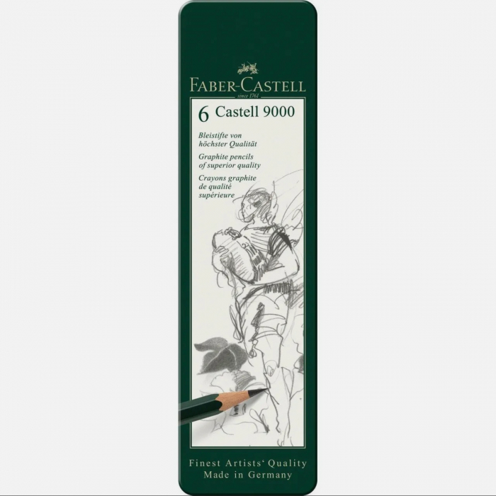 Set 6 creioane grafit, Castell 9000 - Faber Castell [2]
