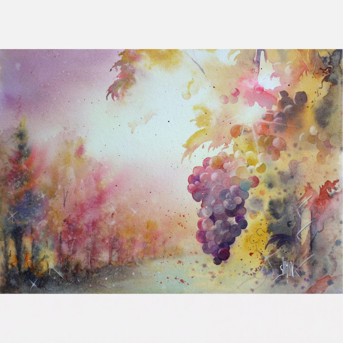 Hartie 100% bumbac, cold pressed, texturata fin, acuarela, pictat, desen, caligrafie, 56 x 76 cm, 300 g, Fontaine [5]