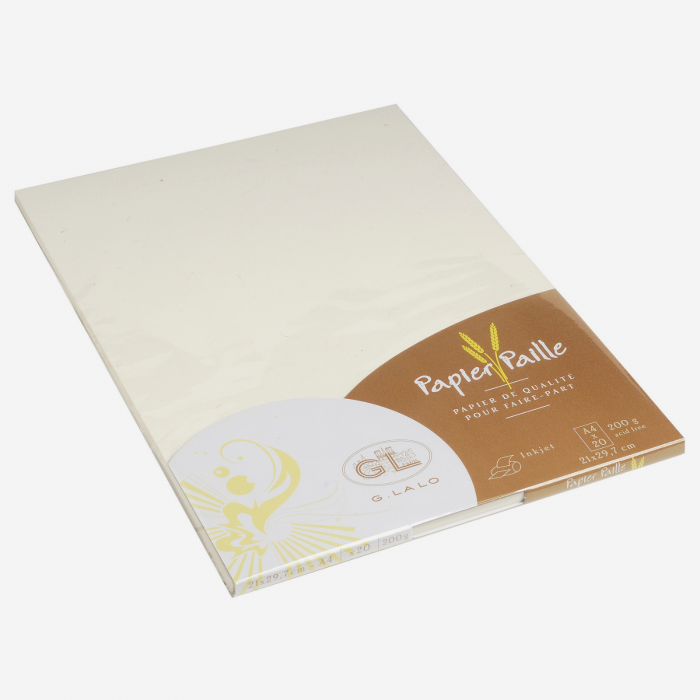 Hartie naturala din fan, cu insertii vegetale - Paille, 200 g, A4, Clairefontaine [2]