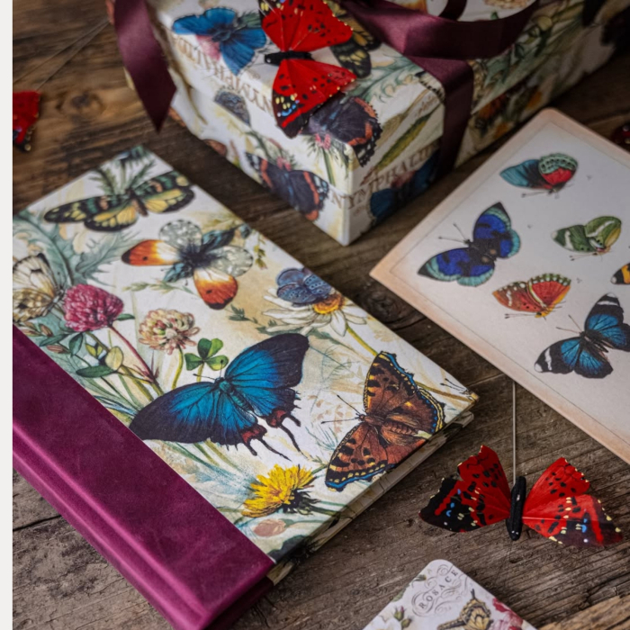 Hartie de ambalat cadouri Bomo Art, model Butterflies, 70x100cm, 90g/mp [3]