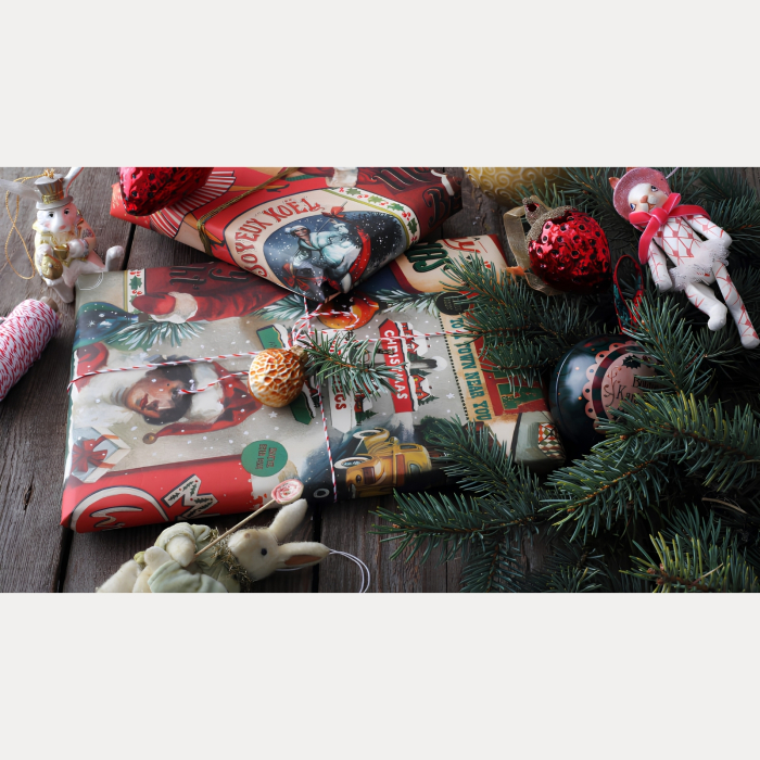 Hartie de ambalat cadouri Bomo Art, model The Luckiest Christmas Trees, 70x100cm, 90g/mp [5]